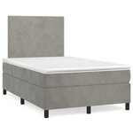 vidaXL Sommier à lattes de lit et matelas gris clair 120x190cm velours