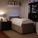 vidaXL Sommier à lattes de lit et matelas Gris clair 90x190 cm Velours