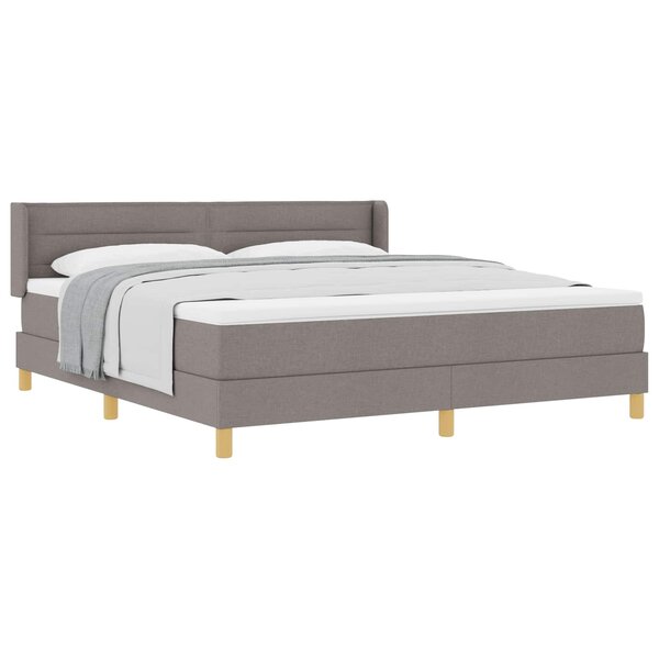 vidaXL Lit à ressorts avec matelas Taupe 200 x 180 cm Polyester