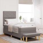 vidaXL Lit à ressorts avec matelas et banc Taupe 80x200 cm Tissu