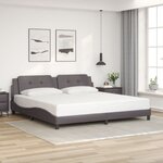 vidaXL Cadre de lit sans matelas gris 200x200 cm similicuir