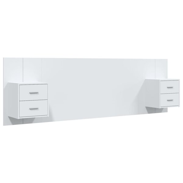 vidaXL Tête de lit avec armoires Blanc Bois d'ingénierie
