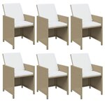 vidaXL Ensemble à dîner de jardin coussins 11 Pièces Résine tressée Beige