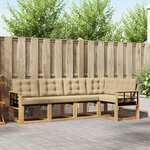 vidaXL Ensemble de canapés d'extérieur 5 Pièces Blanc et Beige