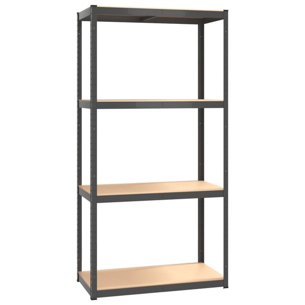 vidaXL Étagère de rangement 4 niveaux Anthracite Acier bois ingénierie