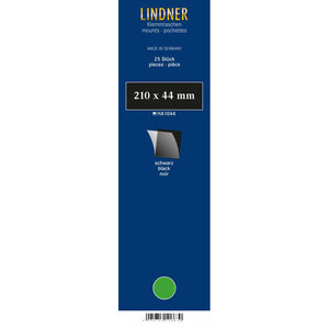 Bandes simple soudure 210 x 44 mm pour timbres-poste. Fond - Noir