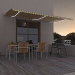 vidaXL Auvent automatique capteur de vent LED 600x350cm Jaune et blanc