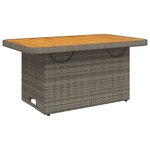 vidaXL Table de jardin gris 90x55x71cm Résine tressée et bois d'acacia