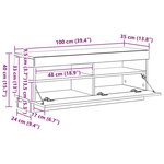 vidaXL Meuble TV avec lumières LED Blanc 100x35x40 cm