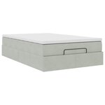 vidaXL Lit ottoman avec matelas gris clair 120x190 cm velours