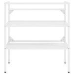 vidaXL Cadre de lavabo de salle de bain vasque à encastrer Blanc Fer