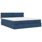 VidaXL Cadre de lit ottoman avec matelas bleu 160x200 cm tissu
