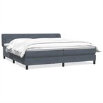 vidaXL Sommier à lattes de lit et matelas gris foncé 180x220cm velours