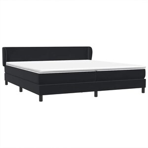 vidaXL Sommier à lattes de lit avec matelas noir 180x220 cm velours