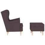 vidaXL Fauteuil avec repose-pied Marron foncé Tissu