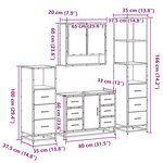 vidaXL Ensemble meubles salle de bain 4 Pièces chêne fumé bois ingénierie