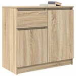 vidaXL Buffet avec tiroir chêne sonoma 71x35x65 cm bois d'ingénierie
