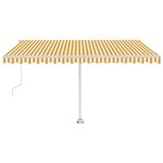 vidaXL Auvent automatique sur pied 450x350 cm Jaune/Blanc