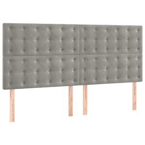vidaXL Tête de lit Gris clair 180x5x118/128 cm Velours