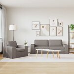 vidaXL Canapé 2 Pièces Taupe 182 x 80 x 82 cm tissu