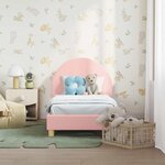 vidaXL Cadre de lit pour tout-petit avec tête de lit Rose 70 x 140 cm