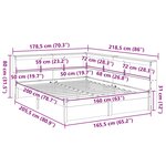 vidaXL Lit bibliothèque sans matelas blanc 160x200 cm bois pin massif