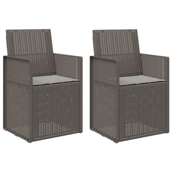 vidaXL Chaises de jardin salle à manger 2 Pièces Gris clair PP