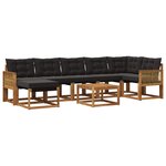 vidaXL Ensemble de canapés d'extérieur 8 pc Naturel et noir