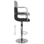 vidaXL Tabourets de bar lot de 2 noir similicuir