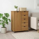 vidaXL Cabinet roulant 63 5 x 39 x 79 cm Bois de Pin Massif