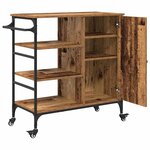 vidaXL Chariot de cuisine Bois ancien 87 5 x 38 5 x 84 5 cm
