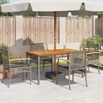 vidaXL Chaises de jardin coussins lot de 4 gris résine tressée acacia