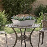 vidaXL Pot de jardin en forme de bol Argent 50 x 50 x 15 cm