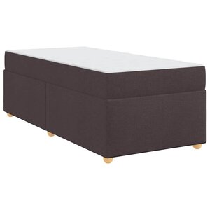 vidaXL Cadre de lit avec matelas Marron foncé 90 x 200 cm tissu