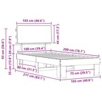 vidaXL Cadre de lit avec tête de lit rembourrée Gris clair