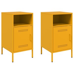 vidaXL Tables de chevet 2 Pièces jaune moutarde 36x39x68 cm acier