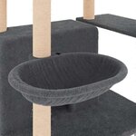 vidaXL Arbre à chat avec griffoirs en sisal Gris foncé 166 cm