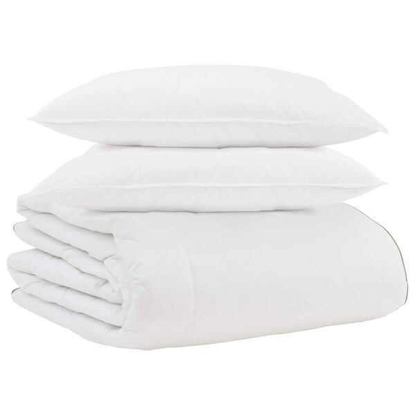 vidaXL Duvet d'hiver avec oreiller 3 Pièces Blanc Plume de canard
