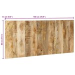vidaXL Tête de lit 180 cm bois de manguier brut massif