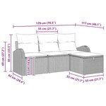 vidaXL Ensemble de canapé de jardin 4 Pièces Marron Poly rotin