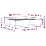 vidaXL Cadre de lit sans matelas noir 180x200 cm