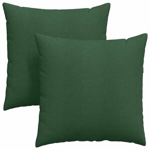vidaXL Coussins de canapé 2 Pièces Vert foncé 80 x 80 cm