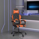 vidaXL Chaise de jeu Noir et orange Similicuir