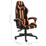 vidaXL Fauteuil de jeux vidéo Noir et orange Similicuir