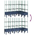 vidaXL Jardinière avec treillis bleu gris 160x120x142 5 cm PP