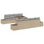 vidaXL Ensemble de canapé de jardin 9 Pièces Beige et Gris clair