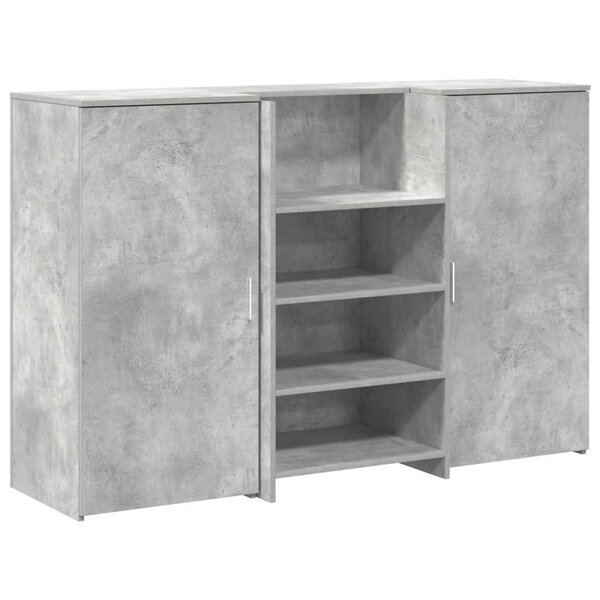 vidaXL Bureau de réception gris béton 155x50x103 5cm bois d'ingénierie