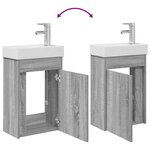 vidaXL Meuble de salle de bain avec robinet Sonoma gris