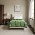 vidaXL Duvet d'été simple Matelassé Vert 140 x 200 cm Microfibre