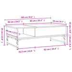 vidaXL Table basse chêne marron 100x50x35cm bois d'ingénierie et métal